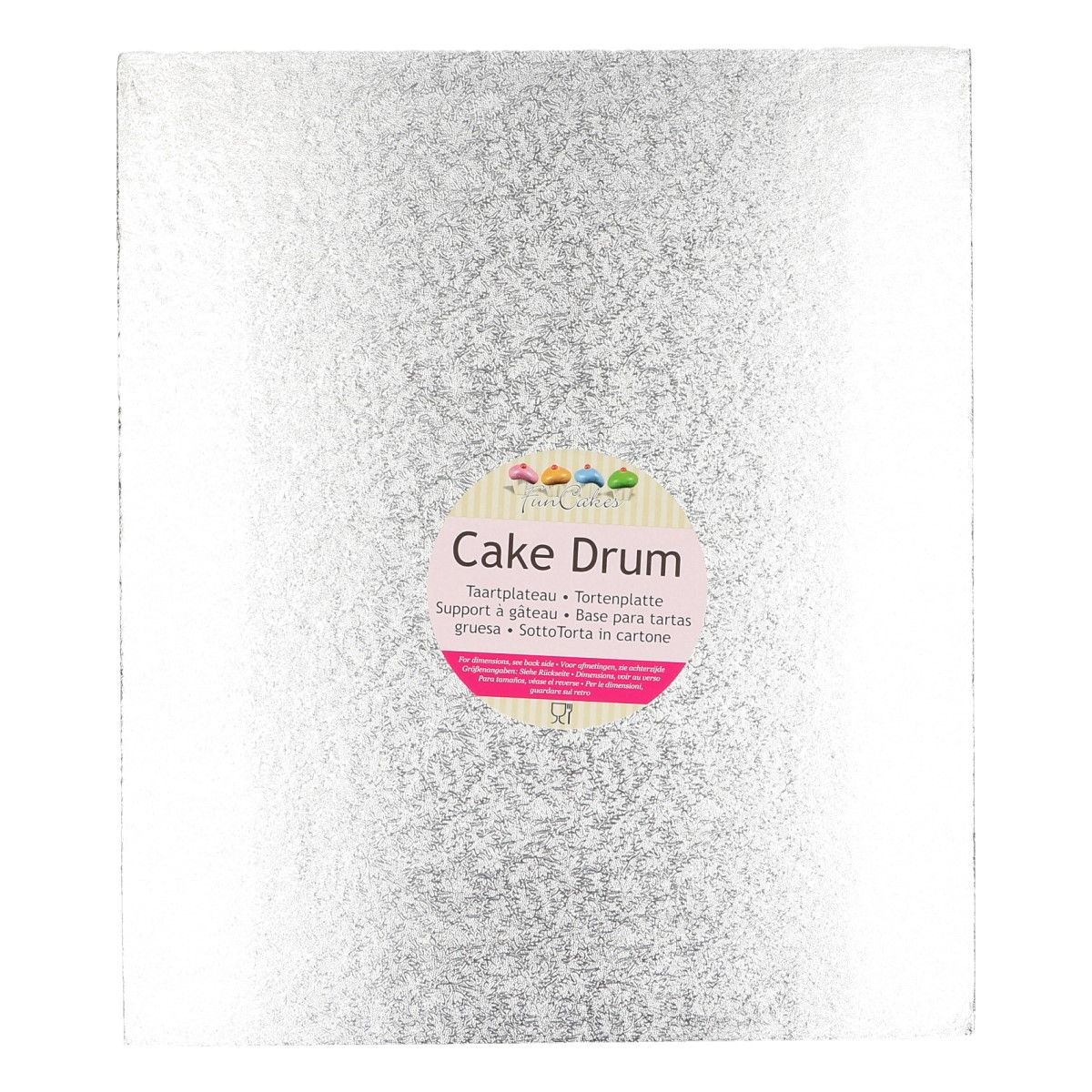 cake drum carre argent